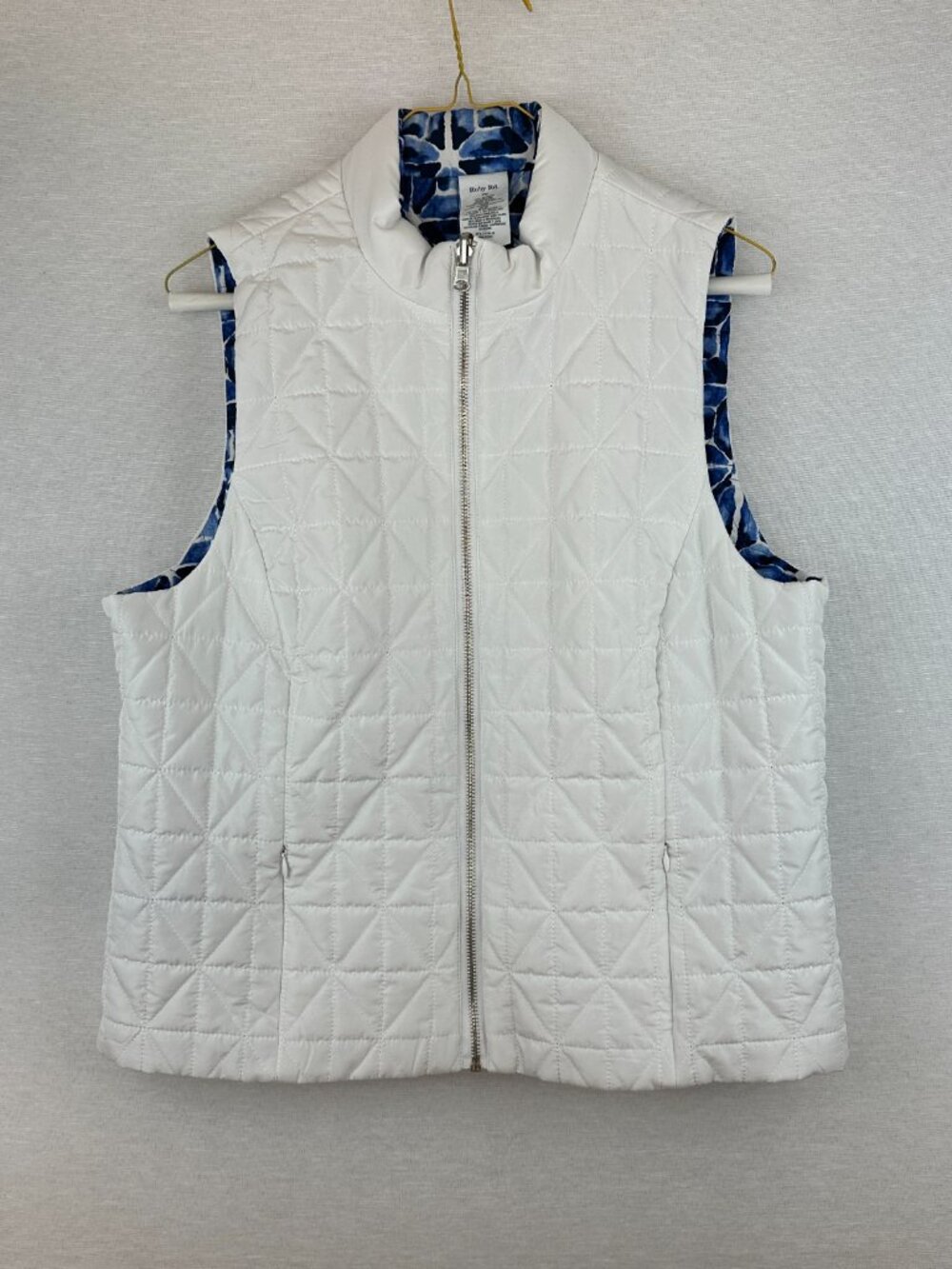 RUBY RD. WOMEN'S REVERSIBLE QIULTED PUFF VEST ONE SIDE w/ ZIPPER POCKET PM/SMALL